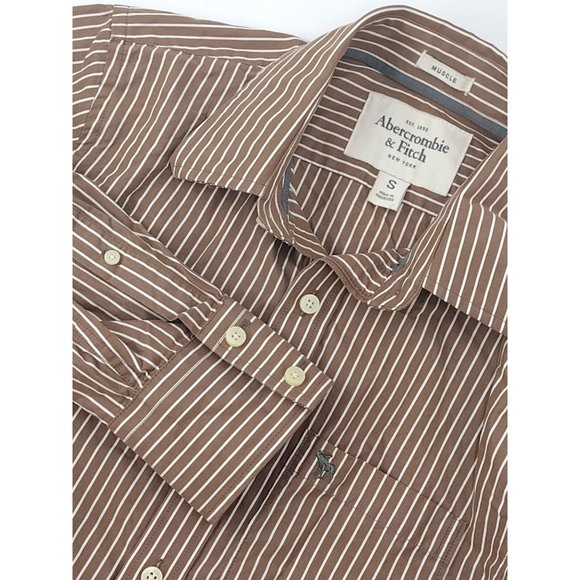 Abercrombie & Fitch Muscle Brown Stripe ( S ) - Picture 1 of 6